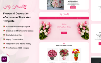 Fly Flower - Plantation Nursery eCommerce Website One Page Layout