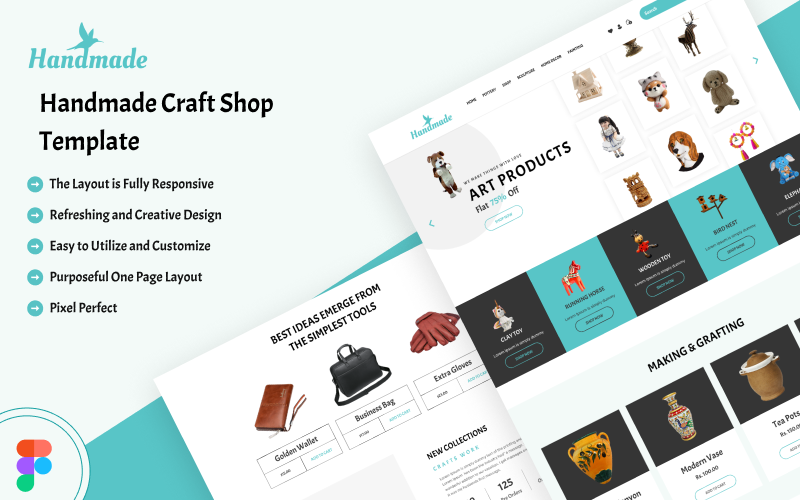 Handmade Craft Shop eCommerce Figma Template UI Element