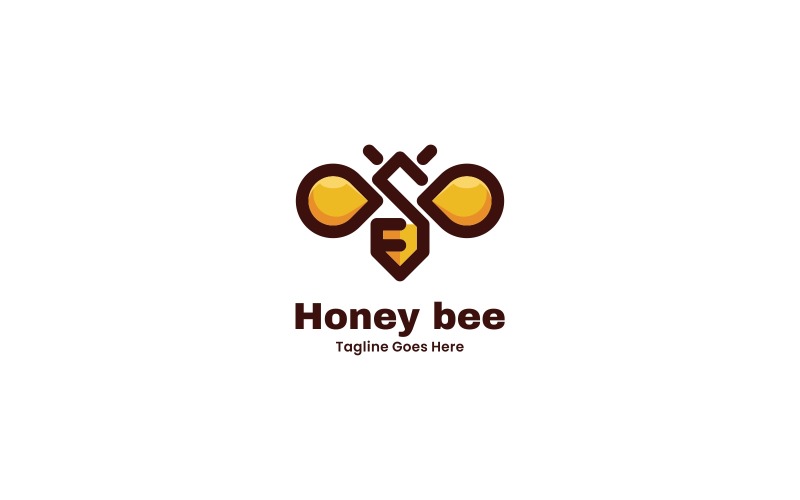 Honeybee Simple Mascot Logo 1 Logo Template