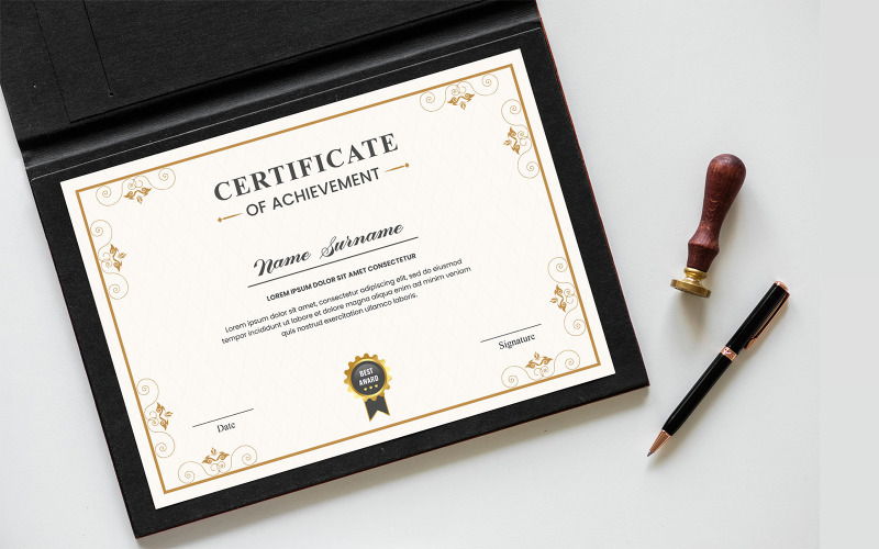 Certificate of achievement or professional certificate template design Certificate Template