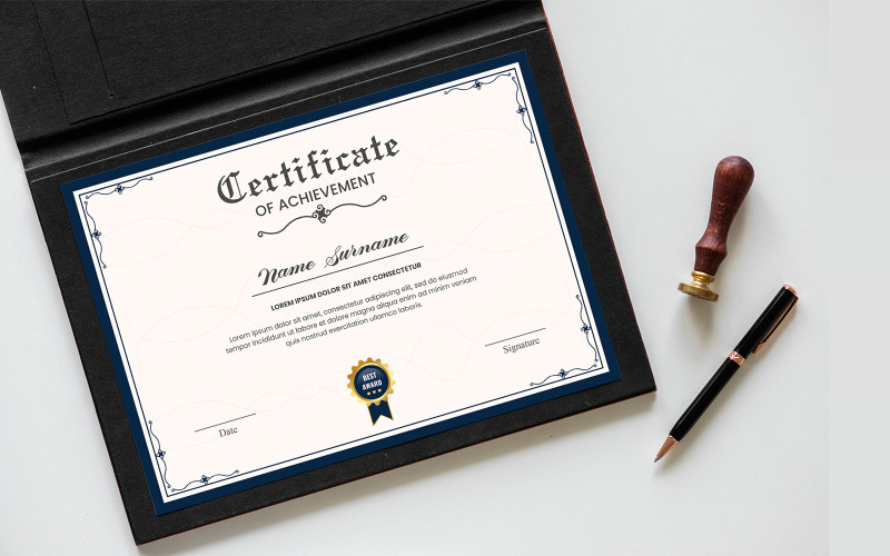 Elegant certificate of achievement template and Professional Certificate design Certificate Template