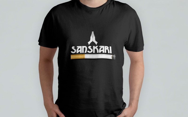 SANSKARI- Men’s t-shirt Design mockup psd T-shirt