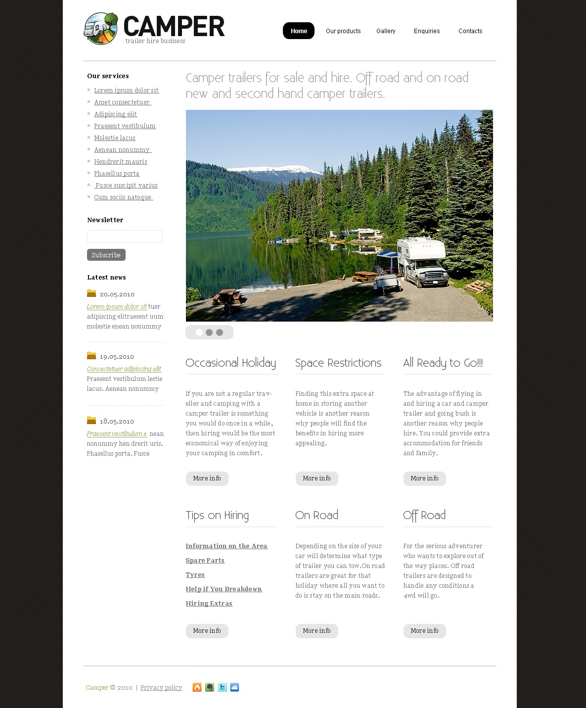 Camping Website Template #29838