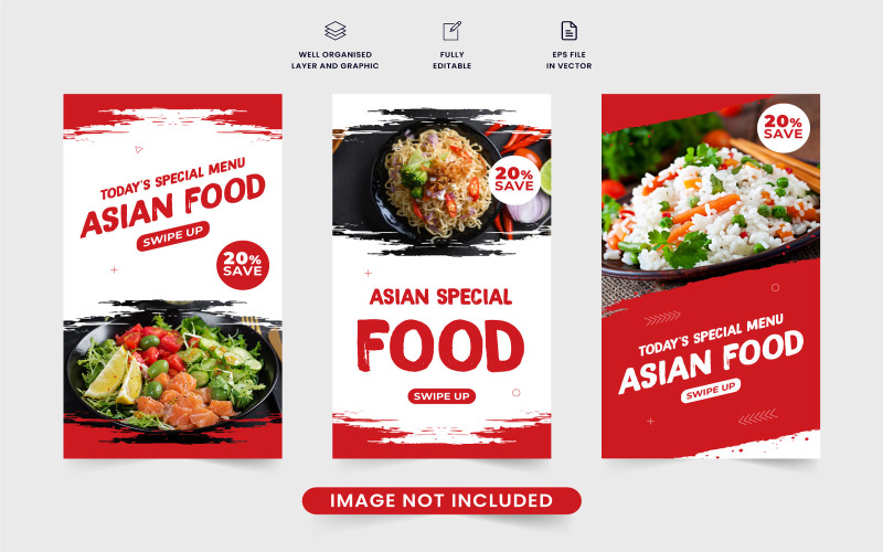 Asian food promotion story template Social Media