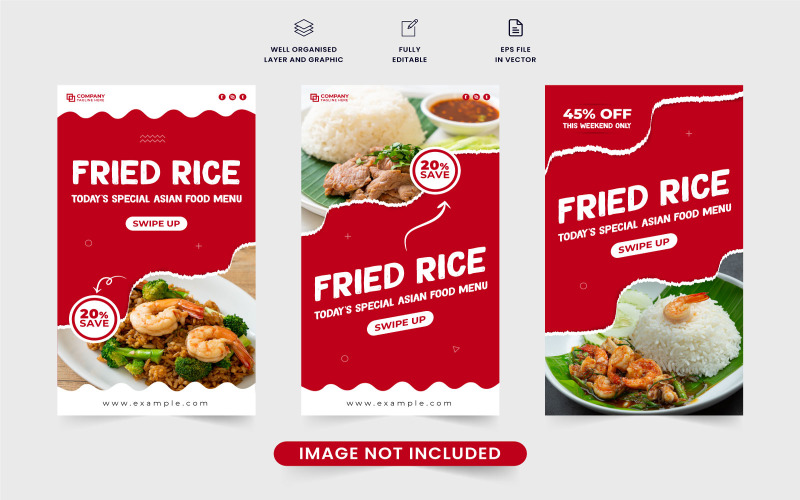 Asian restaurant food menu template Social Media