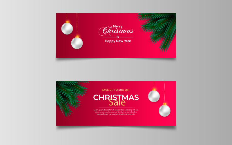 Christmas banner with christmas decorationwith christmas element . social media cover Illustration