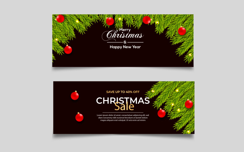 Christmas season celebration social media cover template and christmas sale concept Illustration