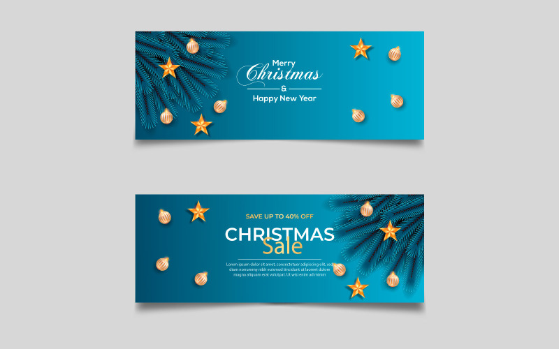 Christmas season celebration social media cover template and christmas sale with christmas ball Illustration
