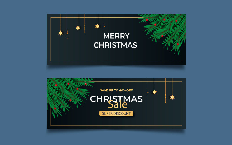 Christmas season celebration social media cover template and christmas sale Illustration