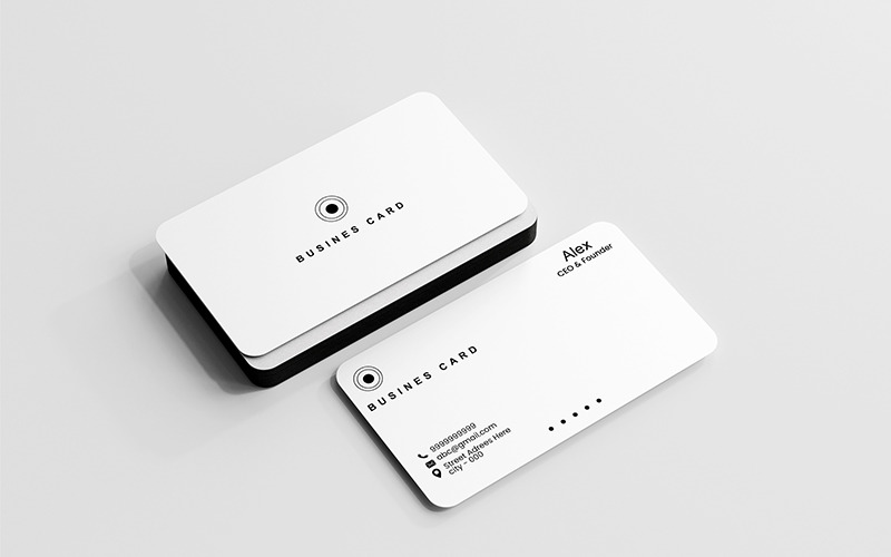 Creative infographic Business Card Template Design Product Mockup