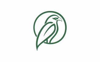 Green Bird Line Logo Template