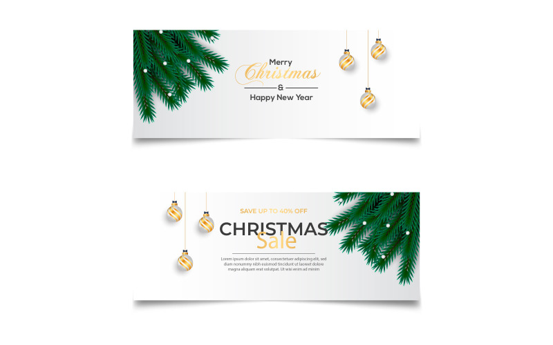 Merry Christmas season celebration social media cover template and christmas sale concept Illustration