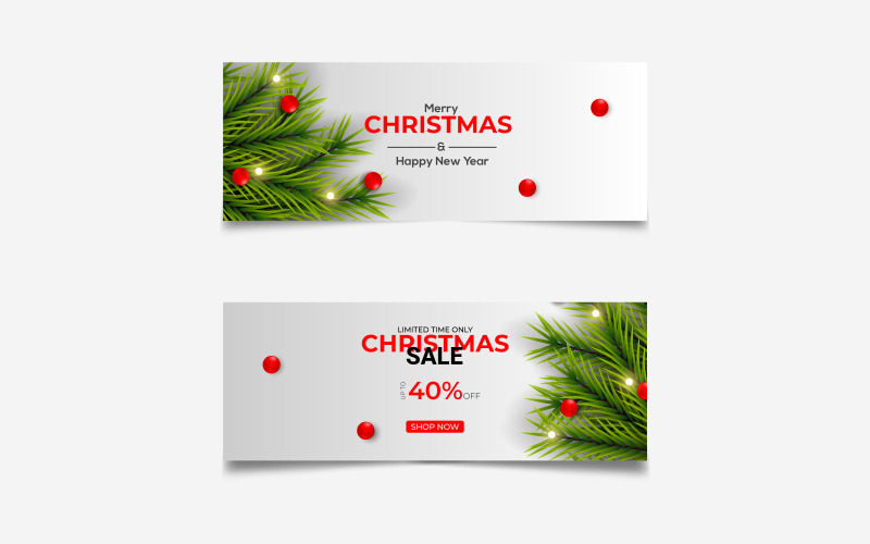 Merry Christmas season celebration social media cover template and christmas sale Illustration