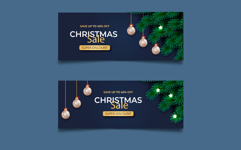 Merry Christmas season celebration social media cover template and christmas sales Illustration