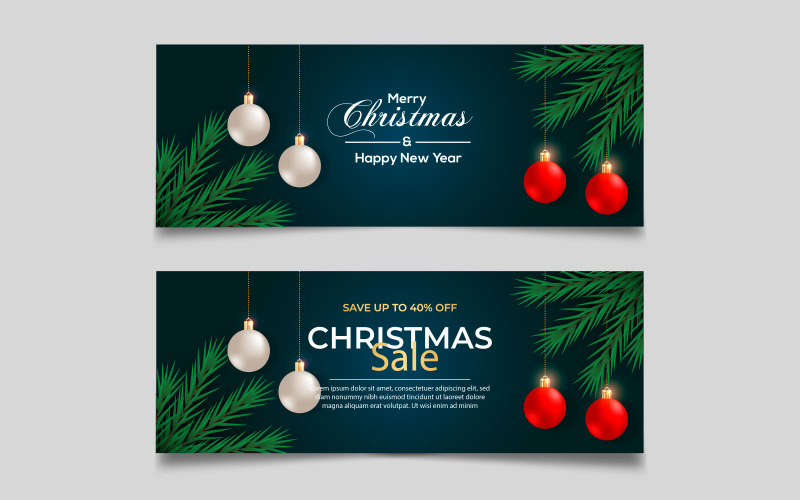 Merry Christmas season celebration social media cover template and christmas salev style Illustration