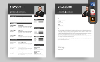 Modern CV Resume Template Cover Letter Design
