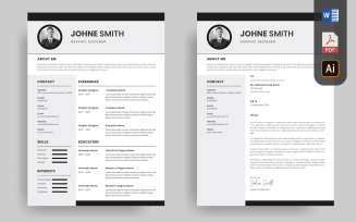 Modern Resume Template Cover Letter Design