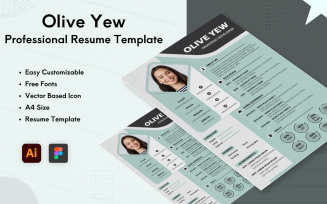 Olive Yew - Professional Resume Template Free
