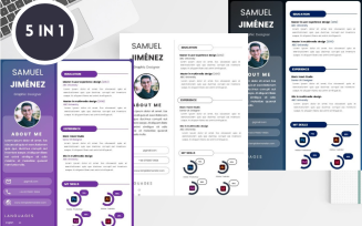 Resume Template of Samuel Jimenez with Cover Letter creative, professional and complete | A4