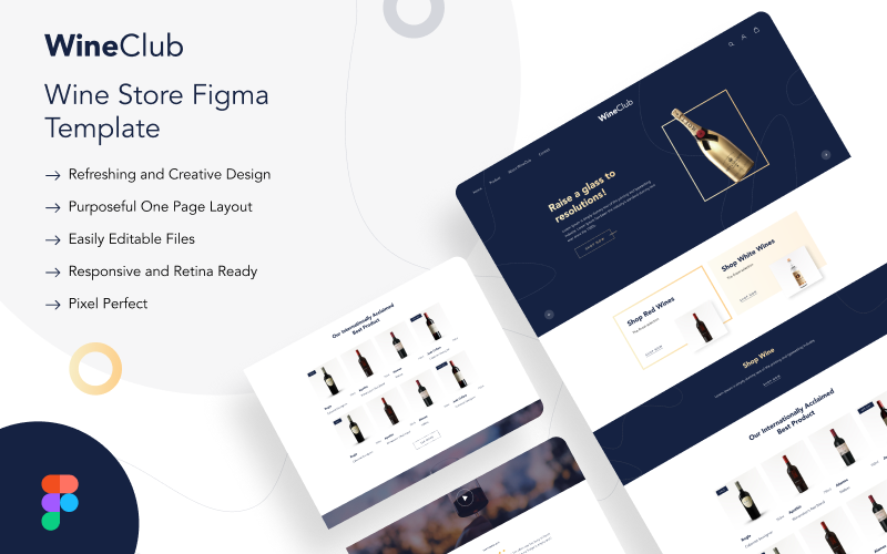 WineClub - Wine Store eCommerce Figma Template UI Element