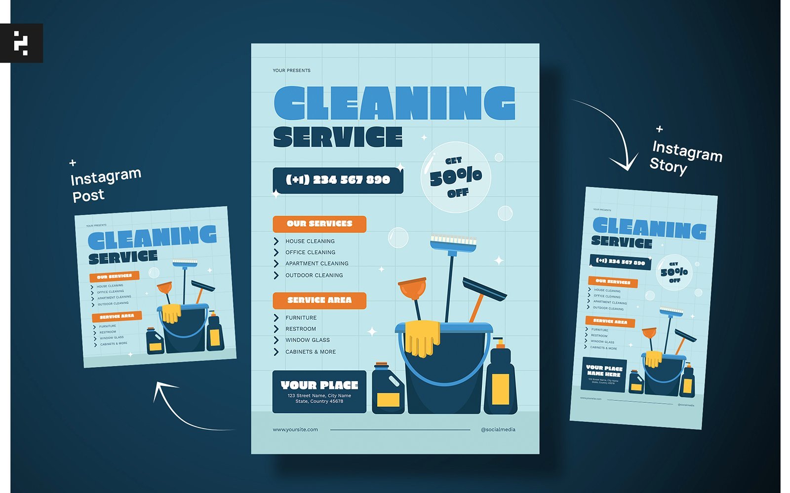 Template #298174 Poster Cleaning Webdesign Template - Logo template Preview