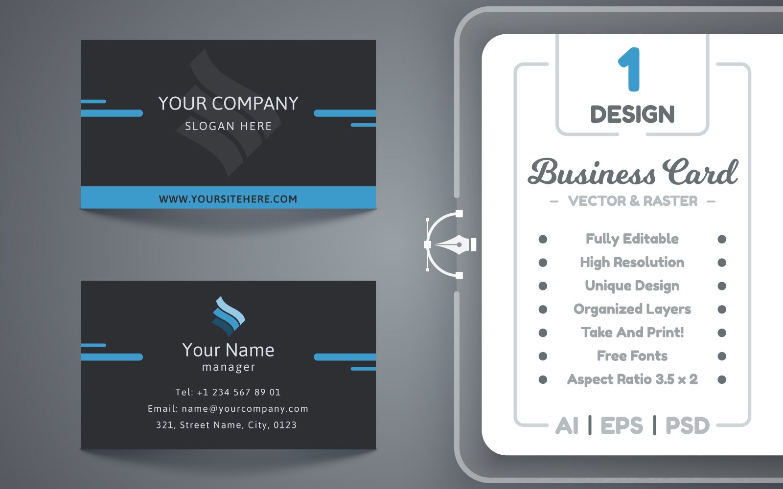 Template #298197 Identity Mockup Webdesign Template - Logo template Preview