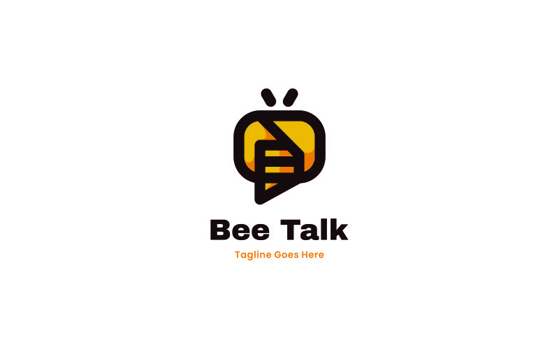 Bee Talk Simple Mascot Logo Logo Template