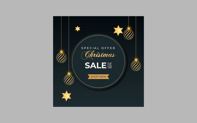 Christmas sale post social media post decoration cocept Illustration