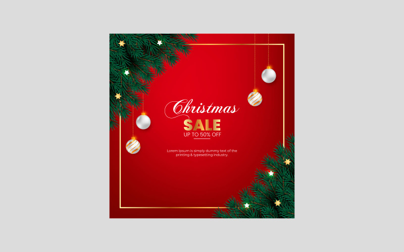 Christmas sale post social media post decoration design Illustration