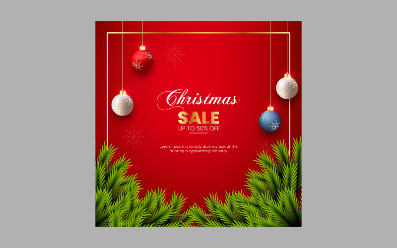 Christmas sale post social media post decoration Illustration