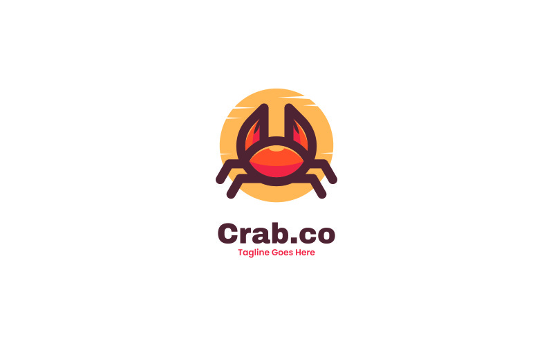 Crab Simple Mascot Logo Design Logo Template