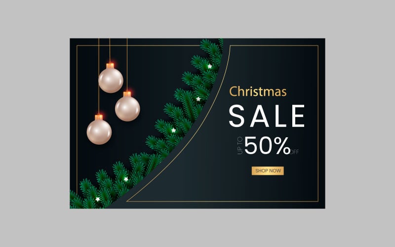 Merry Christmas sale post social media post decoration Illustration
