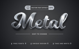 Metal Iron - Editable Text Effect, Font Style