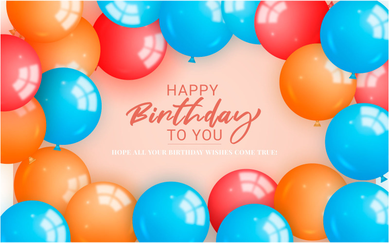 Birthday greeting vector template design. Happy birthday text style Illustration