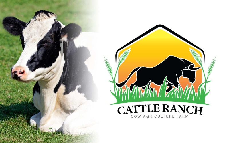 CATTLE RANCH COW FARM LOGO DESIGN - BRAND IDENTITY Logo Template