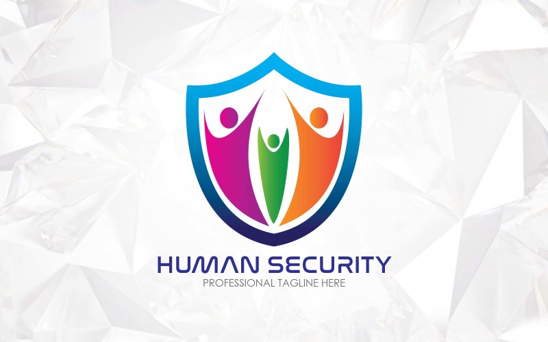 Human Shield Security Logo Design - Brand identity Logo Template