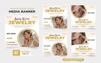 Jewelry sale promotional template vector