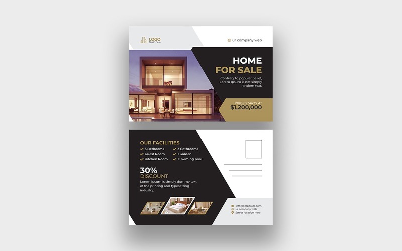 Modern House Postcard Design Corporate Identity