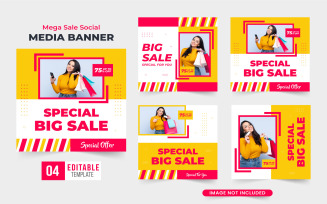 Sale discount template collection vector