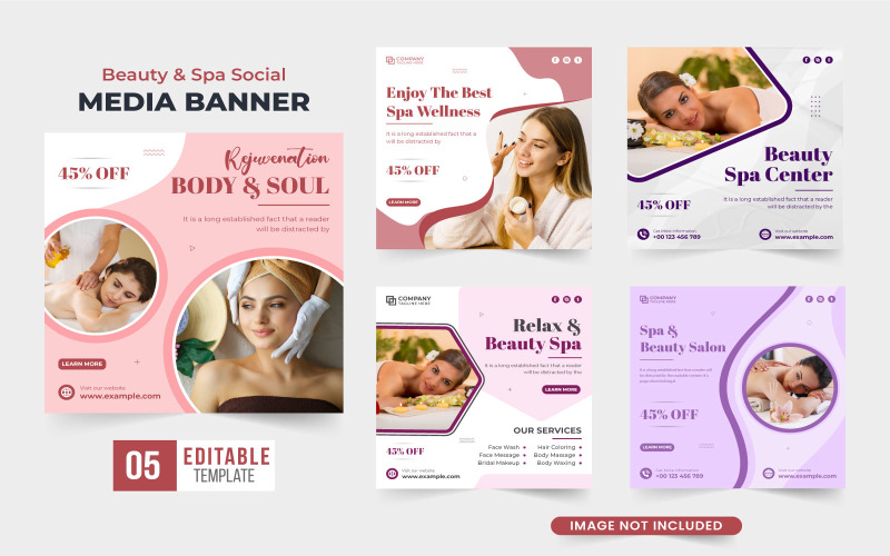 Spa treatment promotion template vector Social Media