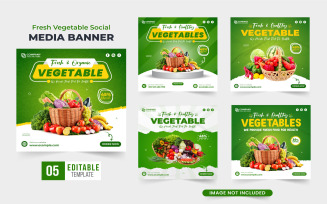 Vegetable sale social media post set
