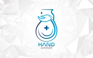 Water Drop Hand Wash Sanitizer Bottle Logo Design - Brand Identity