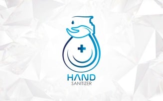 Water Drop Hand Wash Sanitizer Bottle Logo Design - Brand Identity