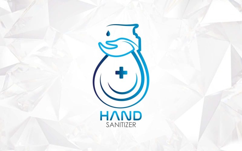 Water Drop Hand Wash Sanitizer Bottle Logo Design - Brand Identity Logo Template