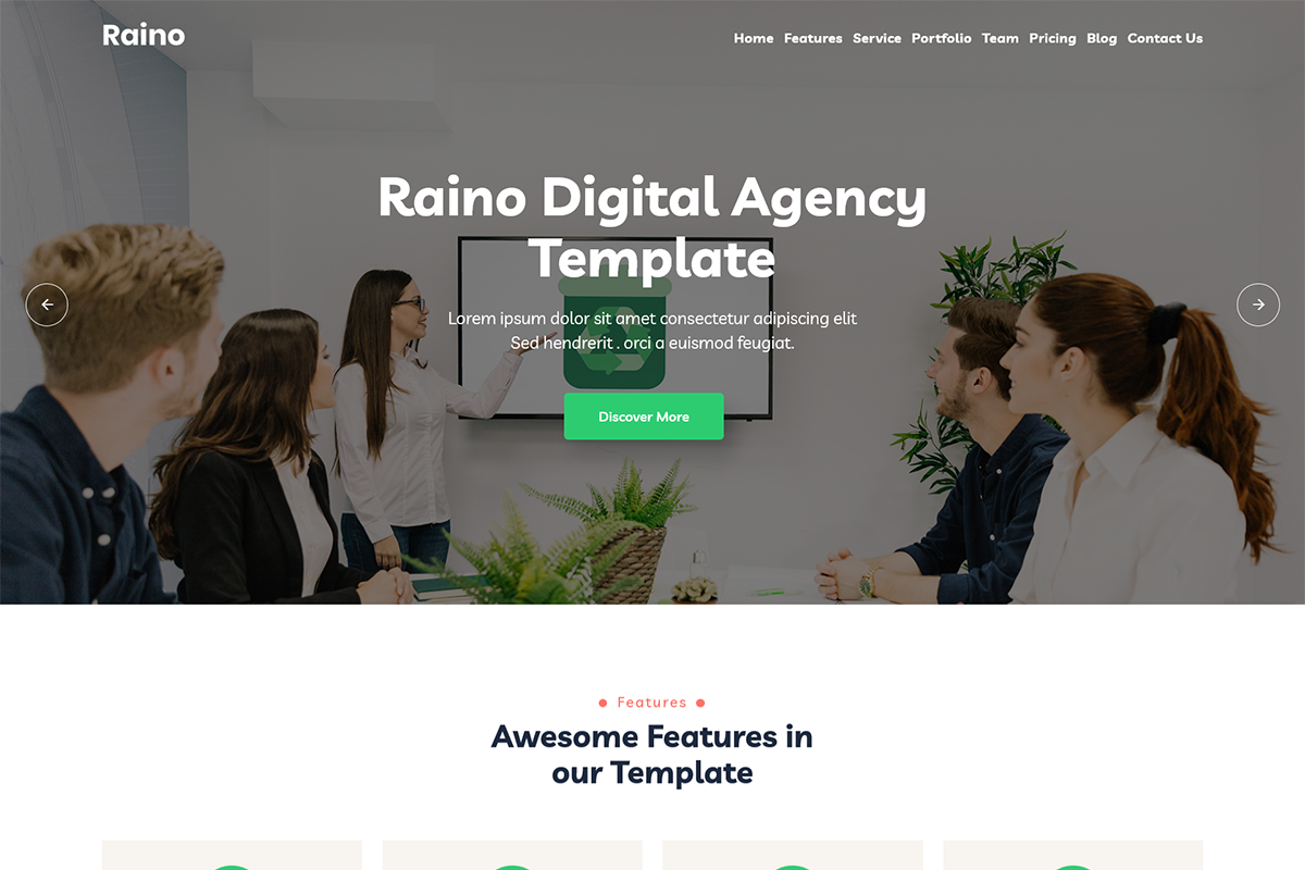 Raino - Digital Agency React Landing Page Template