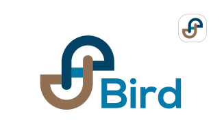 Bird | Letter SH Bird Vector Logo | Premium Letter SH Bird Logo Template
