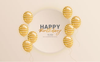 Happy birthday congratulations banner design with balloons and party holiday design
