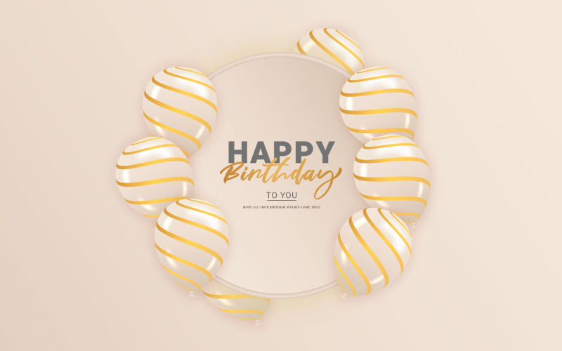 Happy birthday congratulations banner design with balloons and party holiday style Illustration