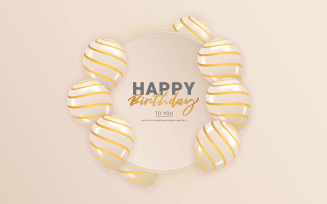 Happy birthday congratulations banner design with balloons and party holiday style