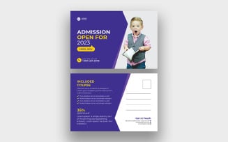Modern school admission postcard